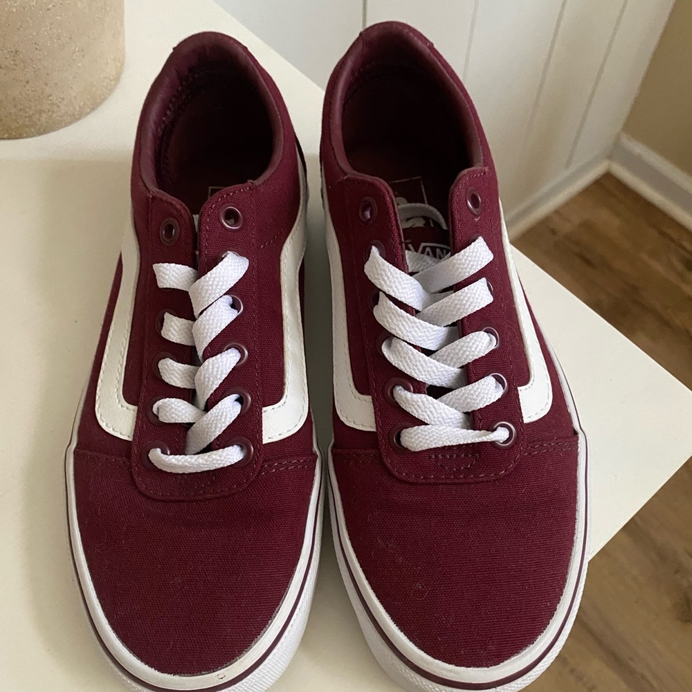 Vans Maroon Sneakers with White Details